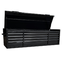 MAXIM 72” Black Toolbox - 12 Drawers Top Chest Storage - Mechanics Tool Storage Box