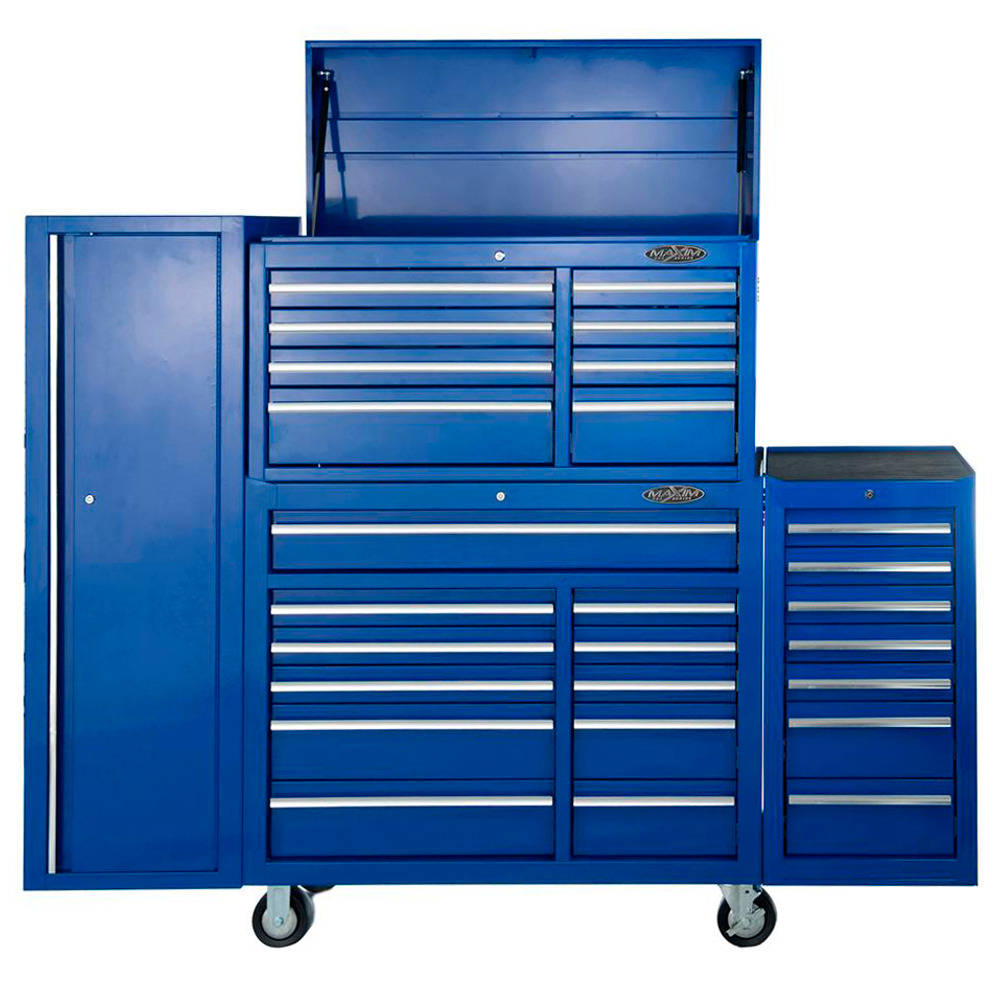 Buy Maxim 28 Drawer Combo Blue Tool Box Locker Side Cabinet 76 inch Series  Toolbox Mechanic Workshop