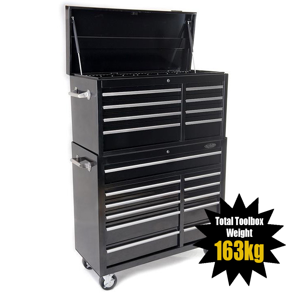 Buy Maxim 19 Drawer Combo Black Top Chest and Roll Cabinet 42 inch Online  Toolbox Deal Australia