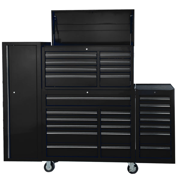 MAXIM 76" Black 28 Drawer - Top Chest, Roll Cabinet, Locker, Side Cabinet Toolbox