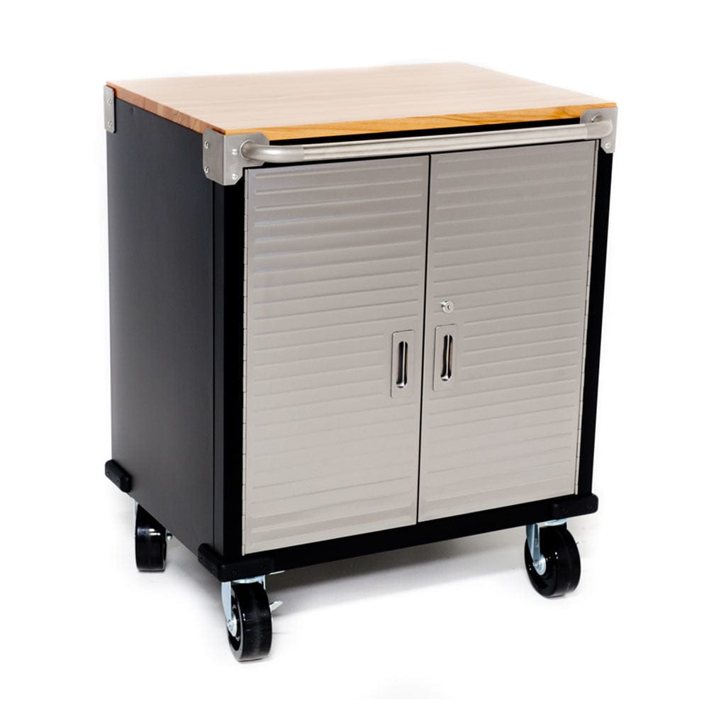 Maxim HD GS - 4 piece MAXIM HD 4 Piece Supersize Garage Storage System with Timber Workbench and Steel Upright Cabinet