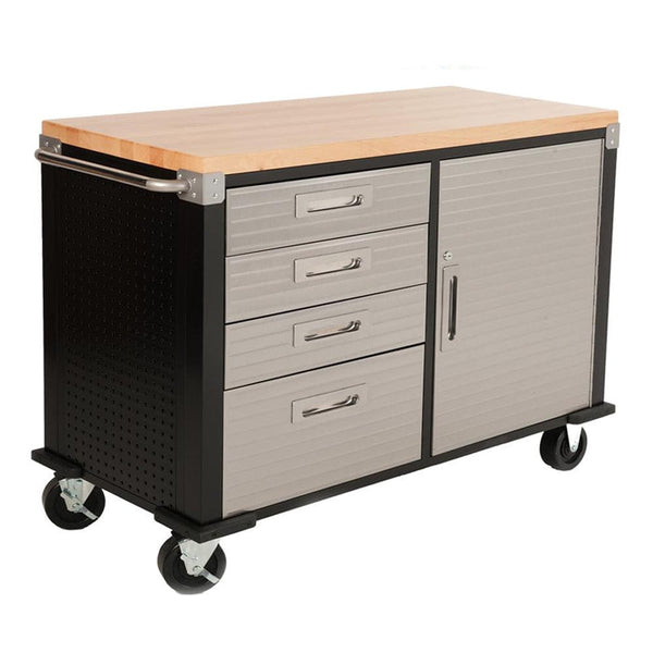 Maxim HD GS - 48” Roll cabinet Timber Top MAXIM HD 48 inch 4 Drawer Roll Cabinet Mobile Rolling Storage Cabinet