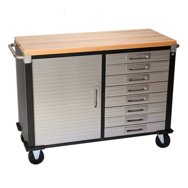 Maxim HD GS - 48” Roll cabinet Timber Top MAXIM HD 48 inch 8 Drawer Roll Cabinet Mobile Rolling Storage Cabinet