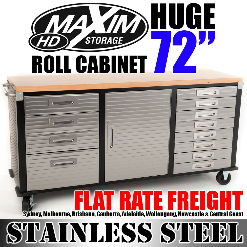 Maxim HD GS - 72“ Roll cabinet MAXIM HD 72 inch Wide Roll Cabinet Rolling Mobile Storage Cabinet