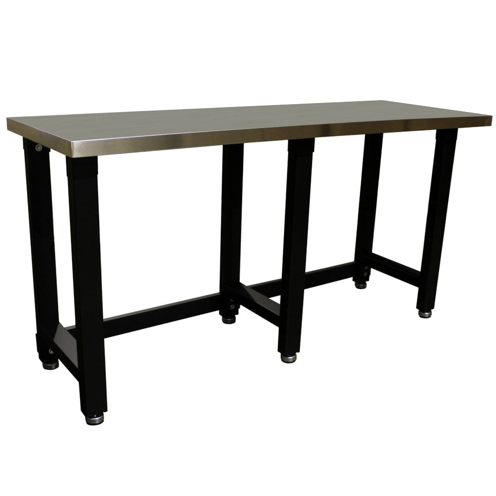 Maxim HD GS - 72" Workbench MAXIM HD 72 inch Stainless Steel Top Workbench Garage Work Bench Top Table Surface 6 Legs