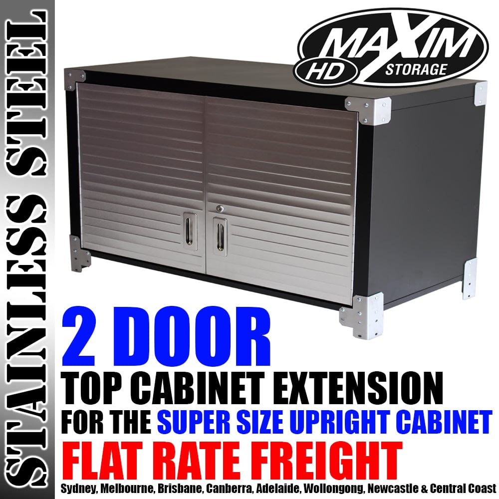 Maxim HD GS - Wall cabinets, Top cabinets, Stool, Stainless Steel bin MAXIM HD Top Cabinet Extension - for the Supersize Upright Storage Cabinet Garage Shed Shelf Storage