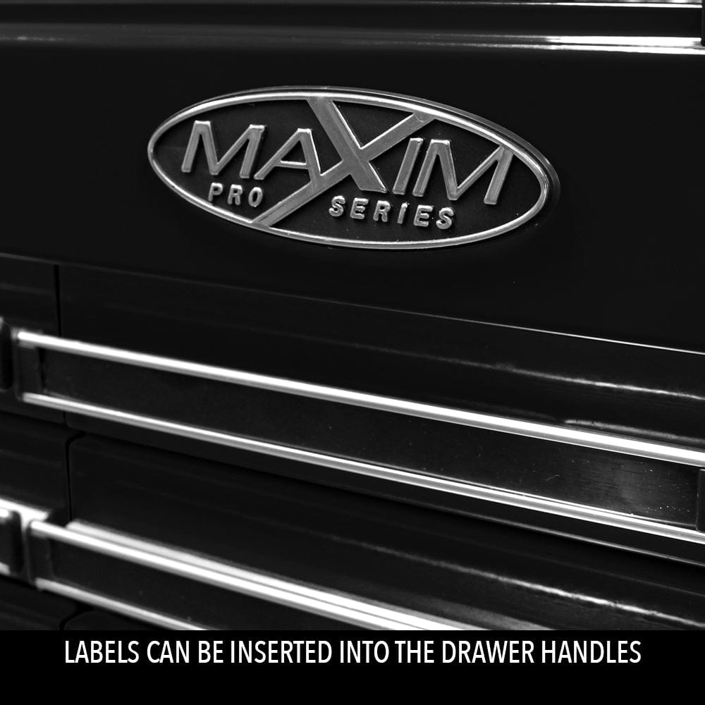 Maxim Pro Series 27” Combo - 27” Roll cabinet, 27” Top chest MAXIM 27" Black 19 Drawer Combo Top Tool Chest & Roll Cabinet Toolbox