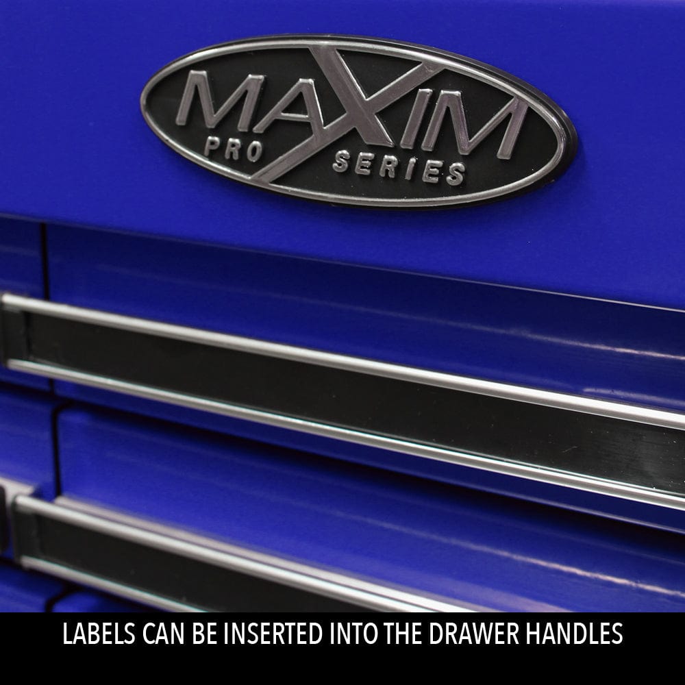 Maxim Pro Series 27” Combo - 27” Roll cabinet, 27” Top chest MAXIM 27" Blue 19 Drawer Combo Top Tool Chest & Roll Cabinet Toolbox