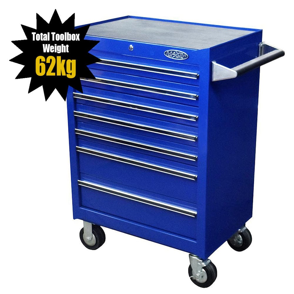 Maxim Pro Series 27” Roll cabinet MAXIM 27" Blue 7 Drawer Roll Cabinet