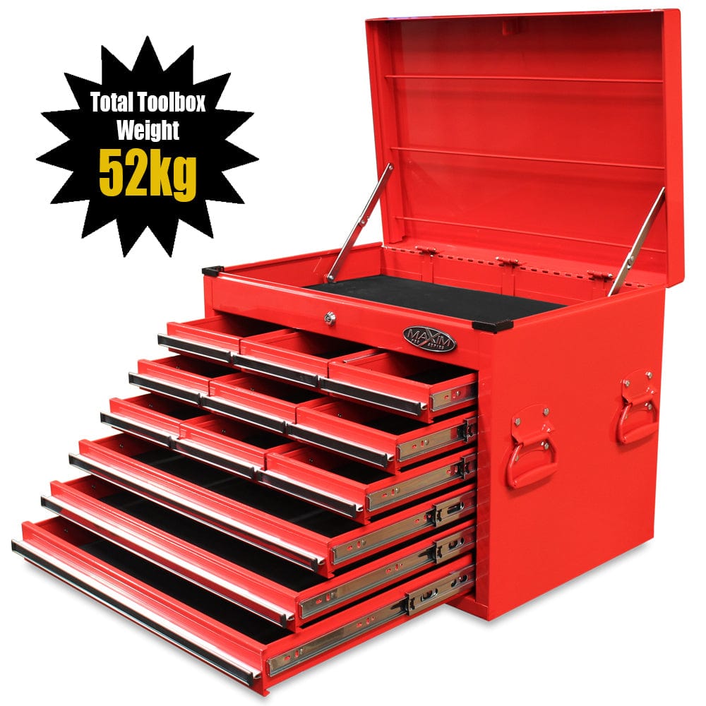 Maxim Pro Series 27” Top chest MAXIM 27" Red 12 Drawer Top Chest Toolbox