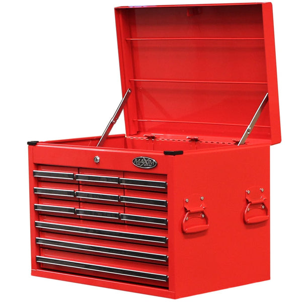 Maxim Pro Series 27” Top chest MAXIM 27" Red 12 Drawer Top Chest Toolbox