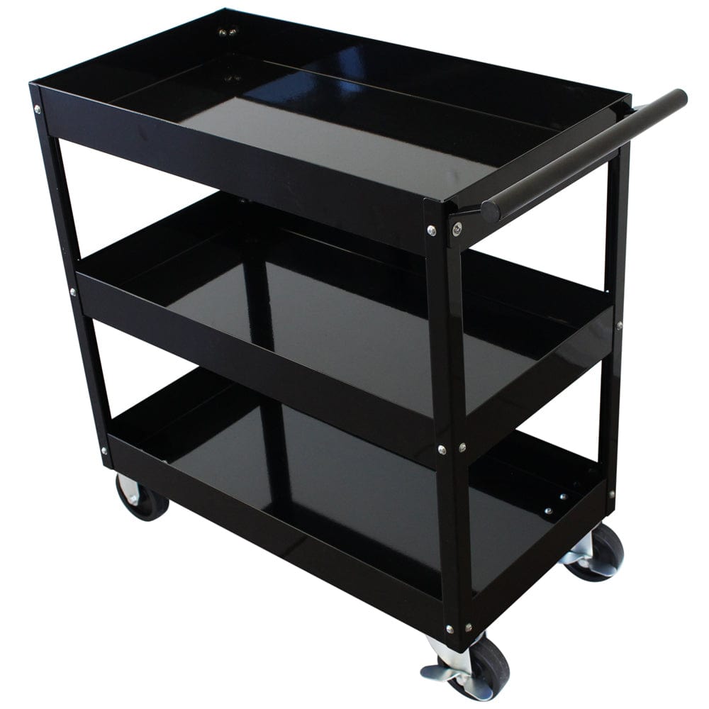 Maxim Pro Series 3 Tier Trolley MAXIM 3 Tier Black Trolley Mobile Mechanic Tool Cart