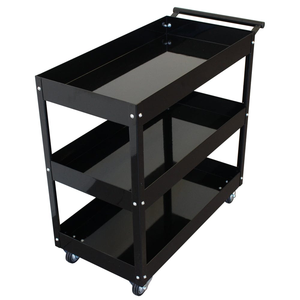 Maxim Pro Series 3 Tier Trolley MAXIM 3 Tier Black Trolley Mobile Mechanic Tool Cart