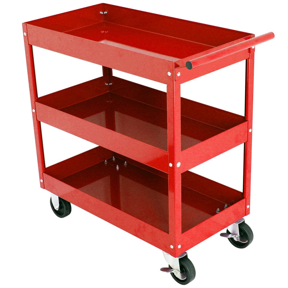 Maxim Pro Series 3 Tier Trolley MAXIM 3 Tier Red Trolley Mobile Tool Cart