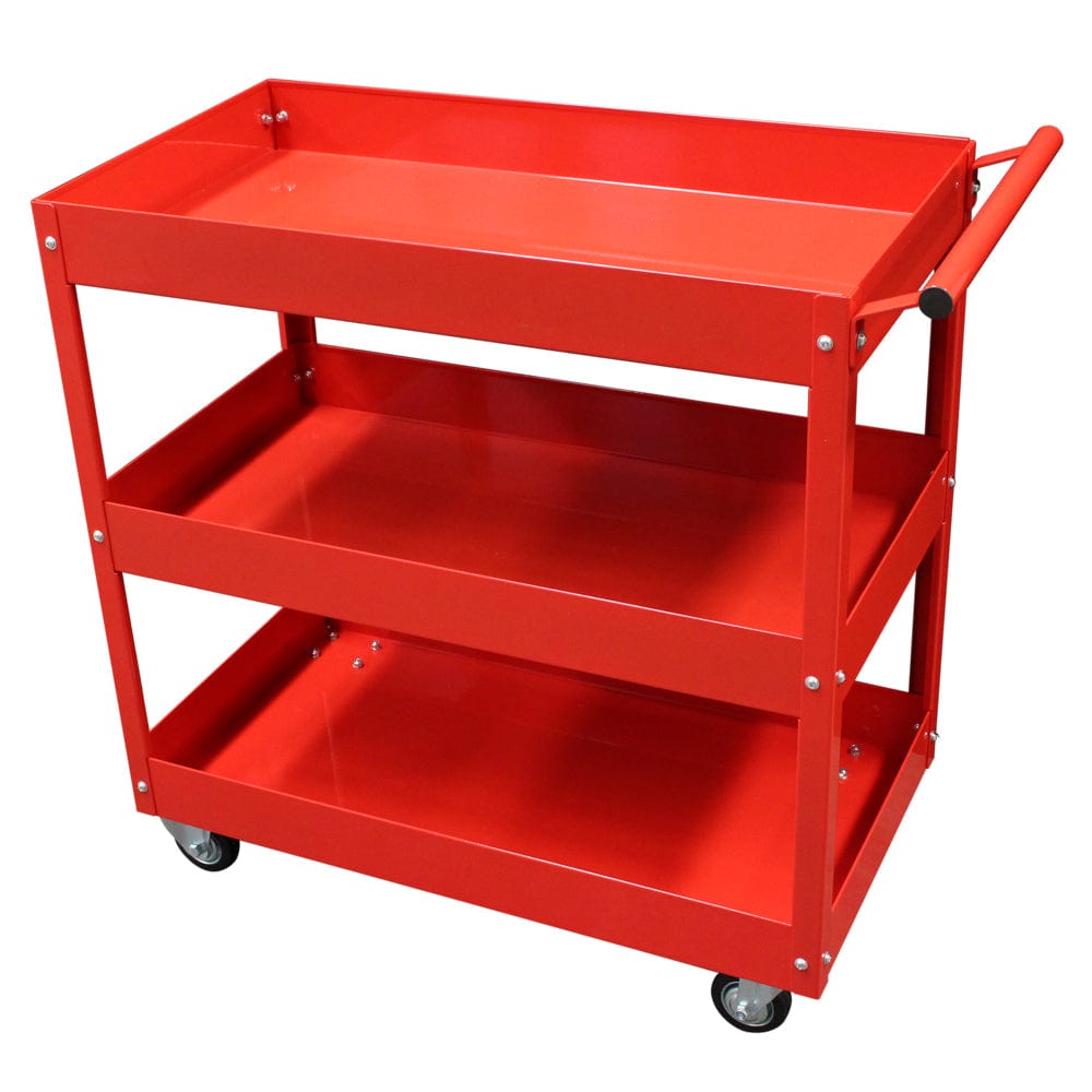 Maxim Pro Series 3 Tier Trolley MAXIM 3 Tier Red Trolley Mobile Tool Cart