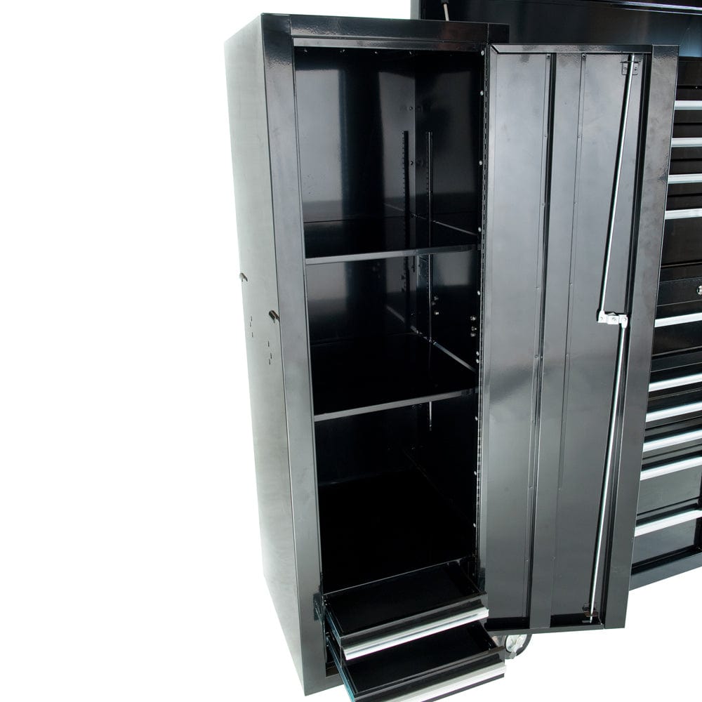 Maxim Pro Series 42” Combo - 42” Roll cabinet, 42” Top chest, 42” Side locker, 42” Side Cabinet MAXIM 76" Black 30 Drawer Combo Tool Box - Top Chest, Roll Cabinet, Locker, Side Cabinet Toolbox