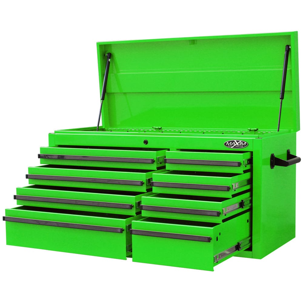 maxim Pro Series 42” Combo - 42” Roll cabinet, 42” Top chest, 42” Side locker, 42” Side Cabinet MAXIM 76" Green 28 Drawer Combo Green Tool Box - Top Chest, Roll Cabinet, Locker, Side Cabinet Toolbox