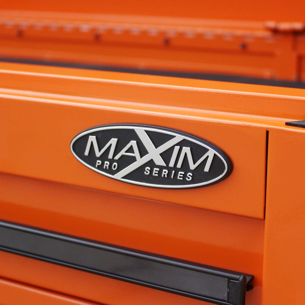 maxim Pro Series 42” Combo - 42” Roll cabinet, 42” Top chest, 42” Side locker, 42” Side Cabinet MAXIM 76" Orange 28 Drawer - Top Chest, Roll Cabinet, Locker, Side Cabinet Toolbox