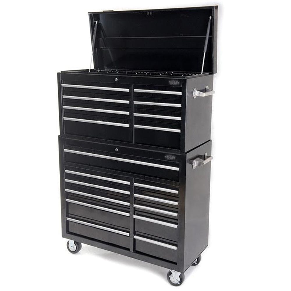 Maxim Pro Series 42” Combo - 42” Roll cabinet, 42” Top chest MAXIM 42" Black 19 Drawer Top Chest Roll Cabinet Toolbox