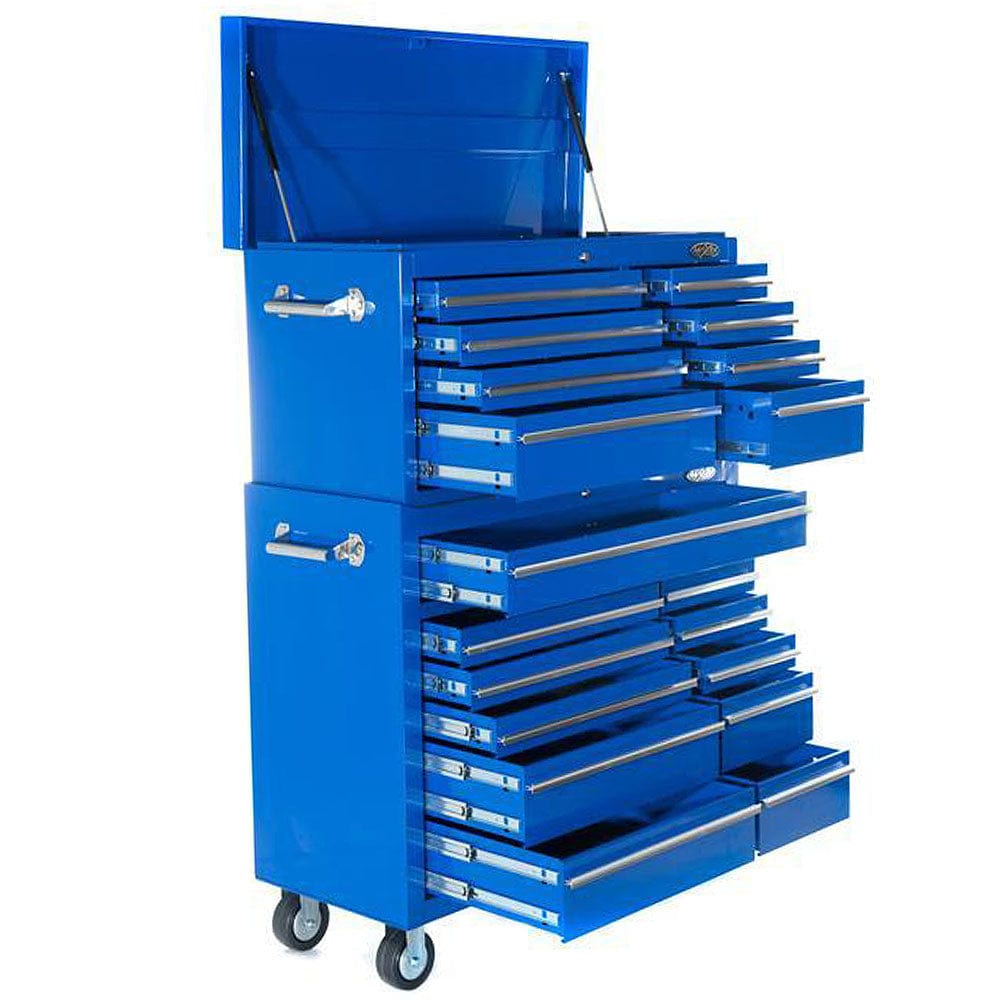 Maxim Pro Series 42” Combo - 42” Roll cabinet, 42” Top chest MAXIM 42" Blue 19 Drawer Combo Top Chest Roll Cabinet Toolbox