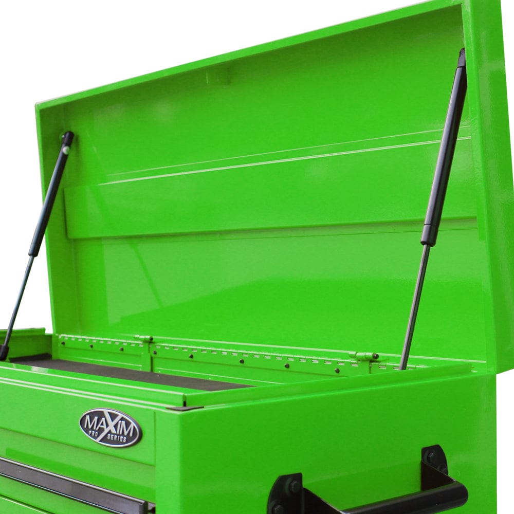 Maxim Pro Series 42” Combo - 42” Roll cabinet, 42” Top chest MAXIM 42" Green 19 Drawer Combo Top Chest Roll Cabinet Toolbox