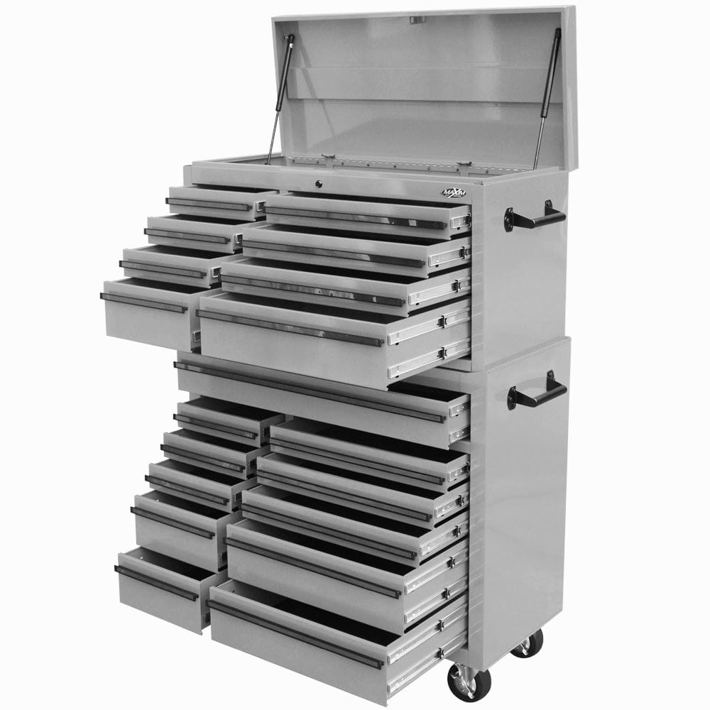 Maxim Pro Series 42” Combo - 42” Roll cabinet, 42” Top chest MAXIM 42" Nardo Grey 19 Drawer Top Chest Roll Cabinet Toolbox