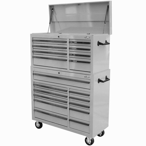 Maxim Pro Series 42” Combo - 42” Roll cabinet, 42” Top chest MAXIM 42" Nardo Grey 19 Drawer Top Chest Roll Cabinet Toolbox