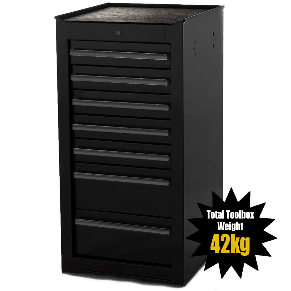 Maxim Pro Series 42” Side Cabinet MAXIM 7 Drawer Black Side Cabinet Toolbox Extension Storage Medium Size Tool Box