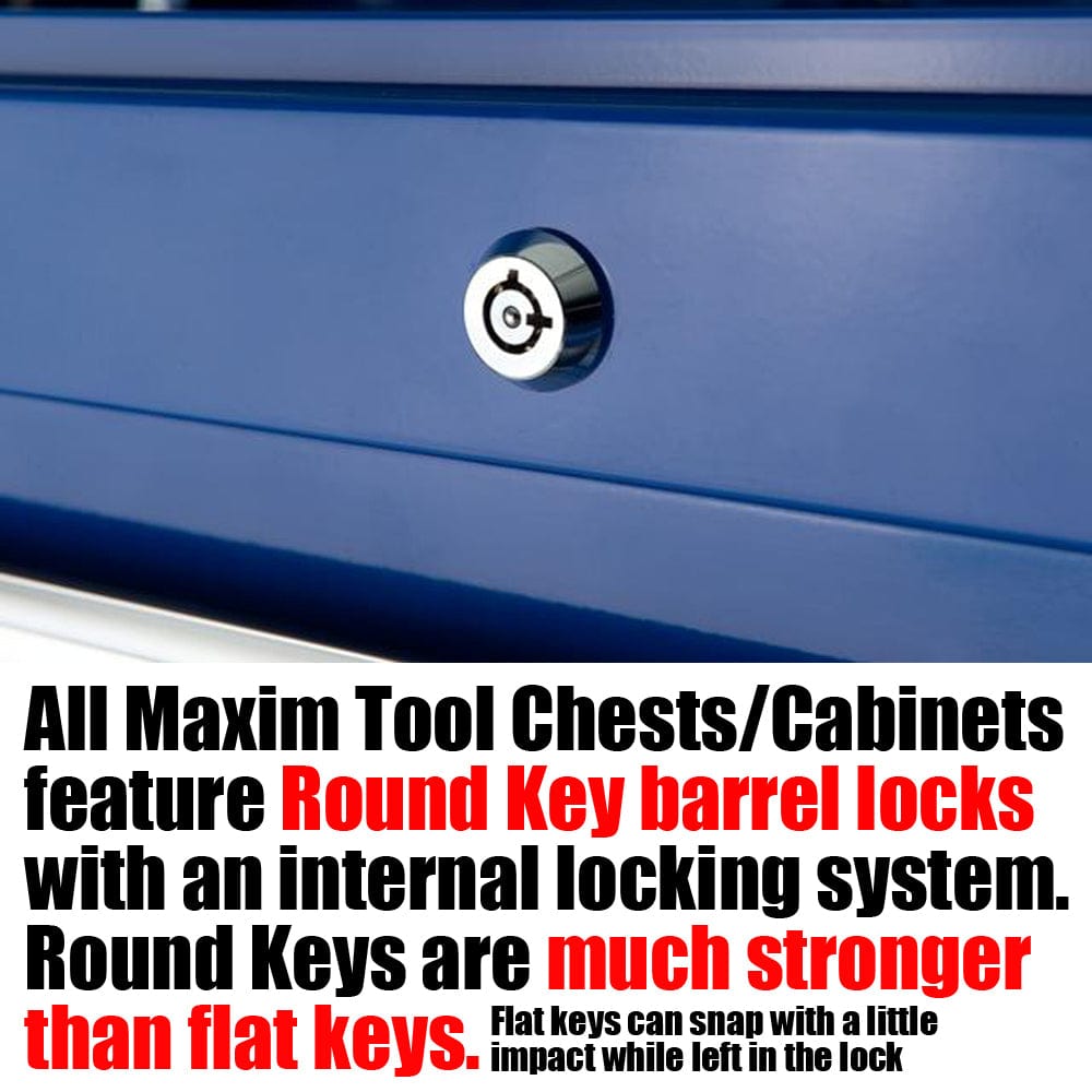 Maxim Pro Series 42” Side Cabinet MAXIM 7 Drawer Blue Side Cabinet Toolbox Extension Storage Medium Size Tool Box