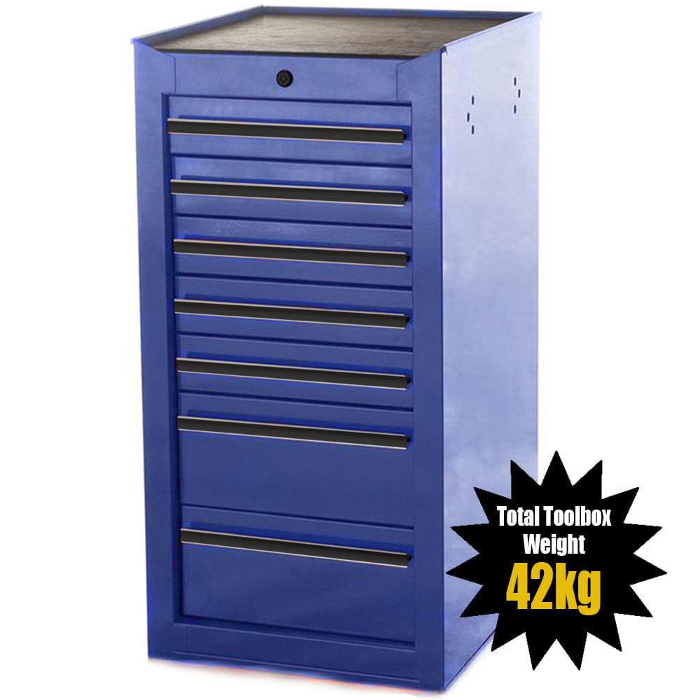 Maxim Pro Series 42” Side Cabinet MAXIM 7 Drawer Blue Side Cabinet Toolbox Extension Storage Medium Size Tool Box