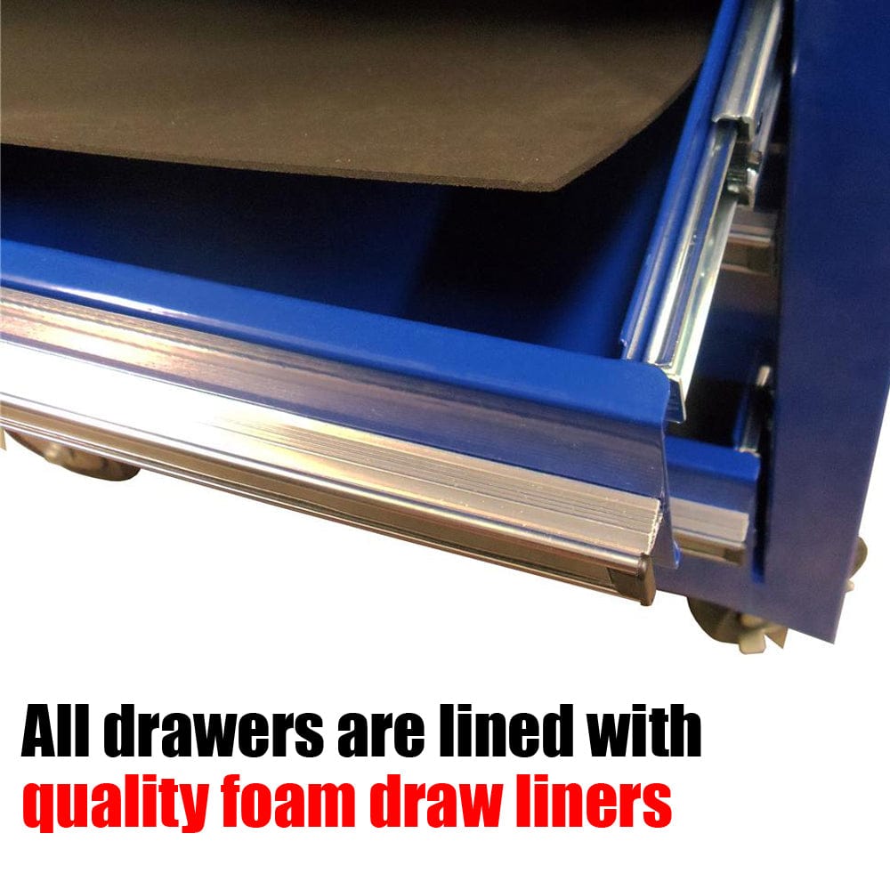 Maxim Pro Series 42” Side Cabinet MAXIM 7 Drawer Blue Side Cabinet Toolbox Extension Storage Medium Size Tool Box