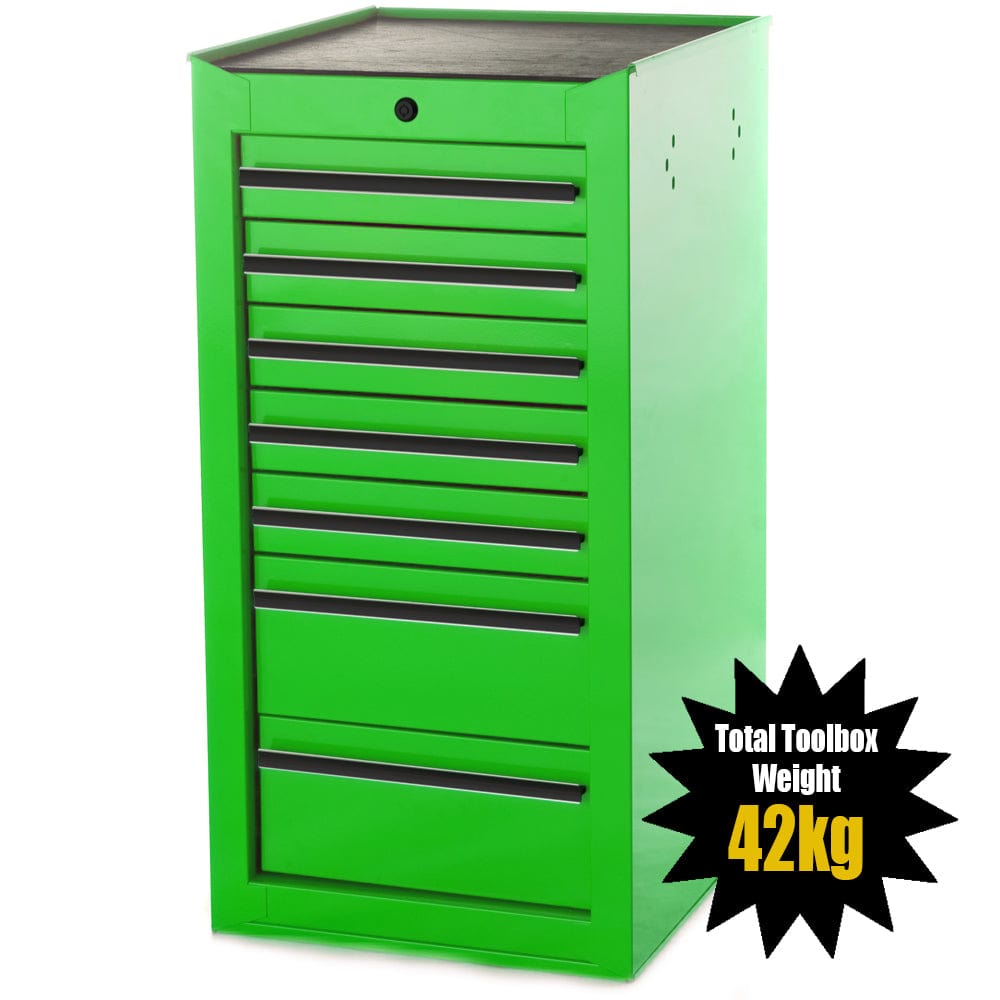 Maxim Pro Series 42” Side Cabinet MAXIM 7 Drawer Green Side Cabinet Toolbox Extension Storage Medium Size Tool Box