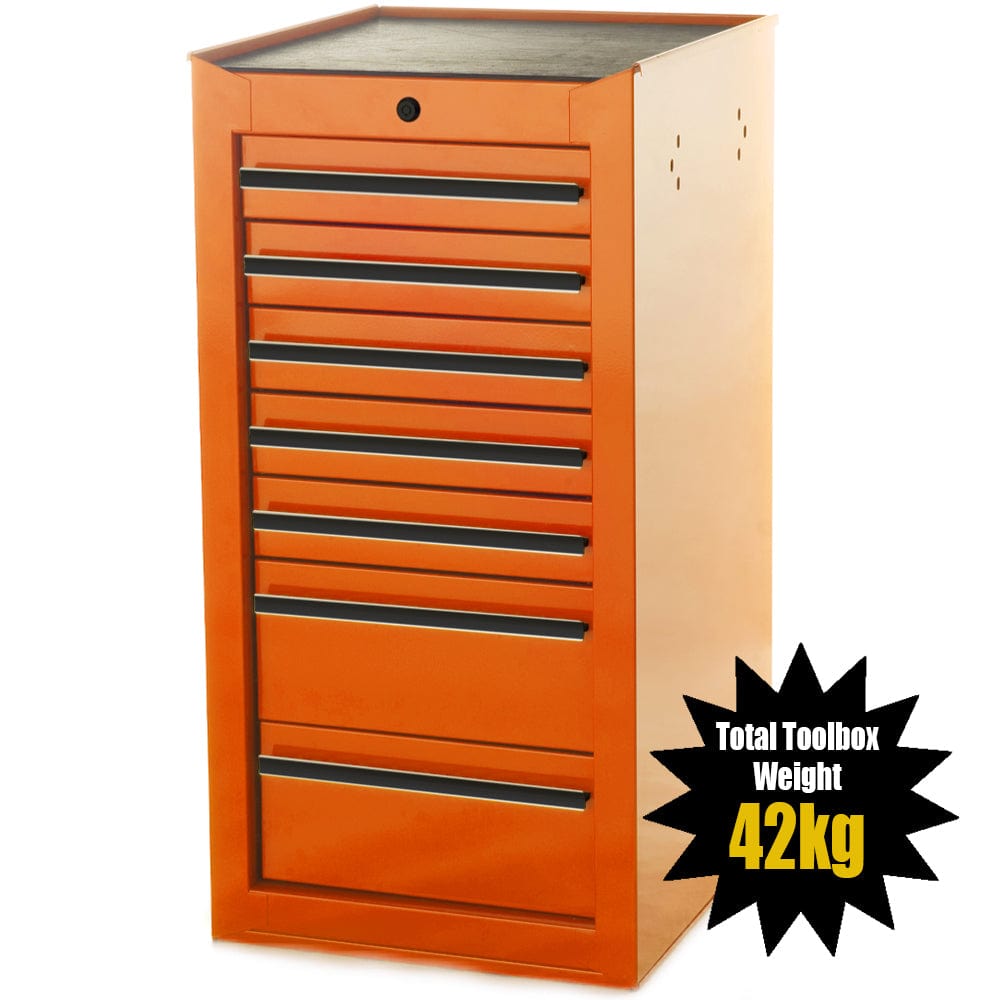 Maxim Pro Series 42” Side Cabinet MAXIM 7 Drawer Orange Side Cabinet Toolbox Extension Storage Medium Size Tool Box