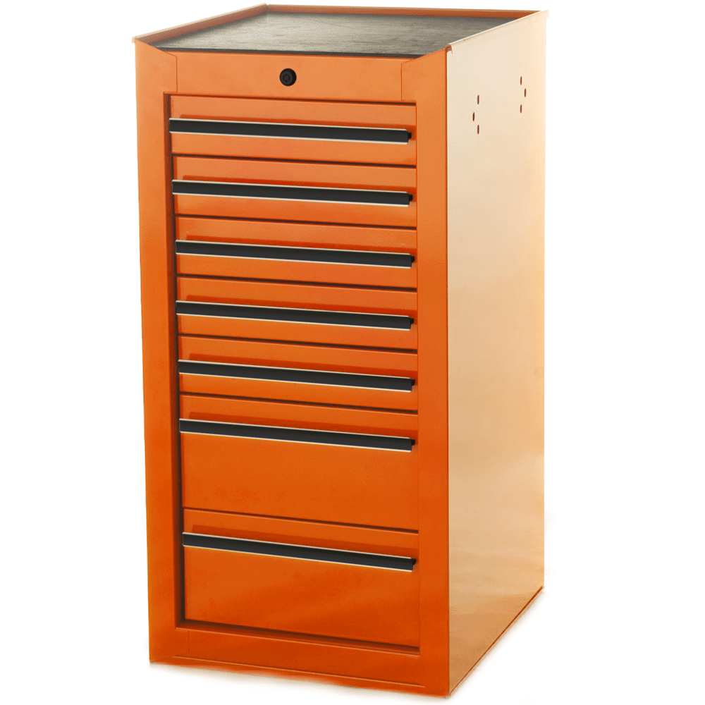 Maxim Pro Series 42” Side Cabinet MAXIM 7 Drawer Orange Side Cabinet Toolbox Extension Storage Medium Size Tool Box