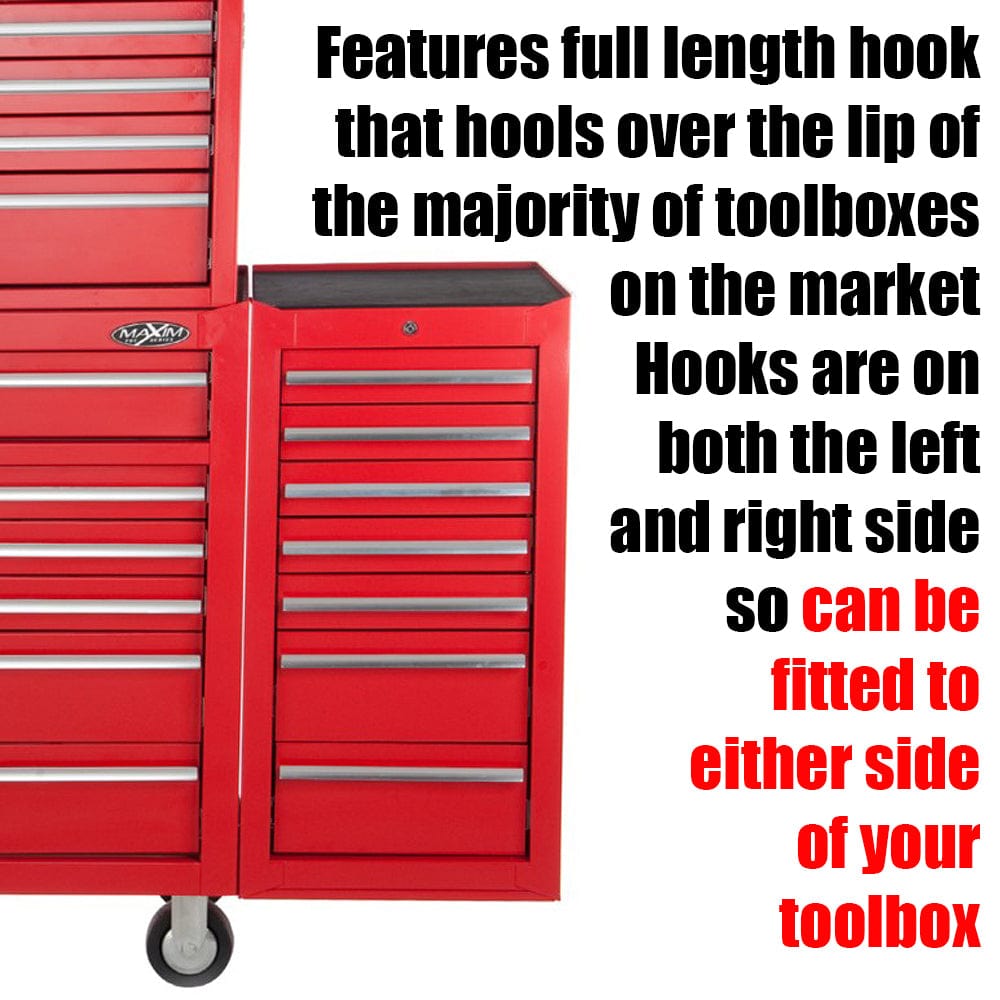 Maxim Pro Series 42” Side Cabinet MAXIM 7 Drawer Red Side Cabinet Toolbox  Extension Storage Medium Size Tool Box