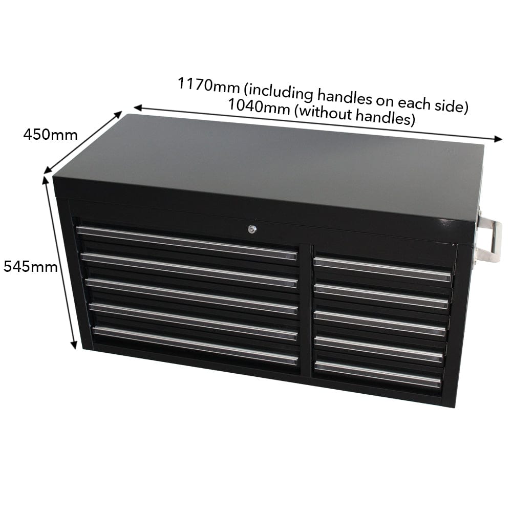 Maxim Pro Series 42” Top chest MAXIM 41" Black 10 Drawer Top Tool Chest Heavy Duty Toolbox