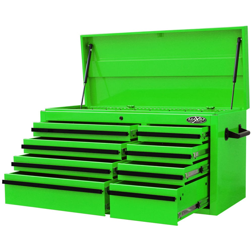 Maxim Pro Series 42” Top chest MAXIM 41" Green 8 Drawer Top Tool Chest Storage Toolbox