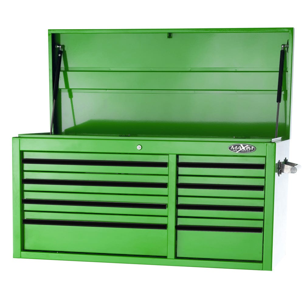 Maxim Pro Series 42” Top chest MAXIM 41" Green 8 Drawer Top Tool Chest Storage Toolbox