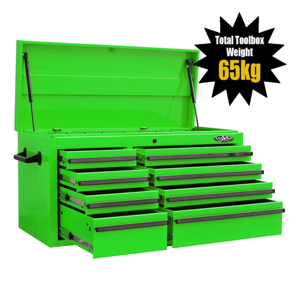 Maxim Pro Series 42” Top chest MAXIM 41" Green 8 Drawer Top Tool Chest Storage Toolbox