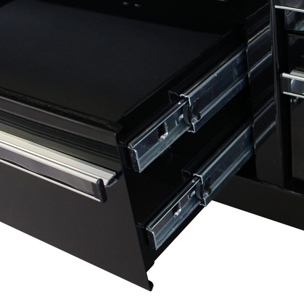 Maxim Pro Series 42” Workstation - 42” Roll cabinet +/- Stainless Steel Top MAXIM 42" Black 13 Drawer Roll Cabinet Storage Toolbox