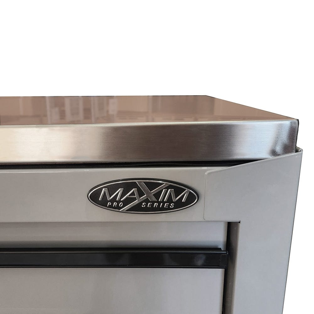 Maxim Pro Series 42” Workstation - 42” Roll cabinet +/- Stainless Steel Top MAXIM 42" Nardo Grey 11 Drawer Roll Cabinet Storage Toolbox