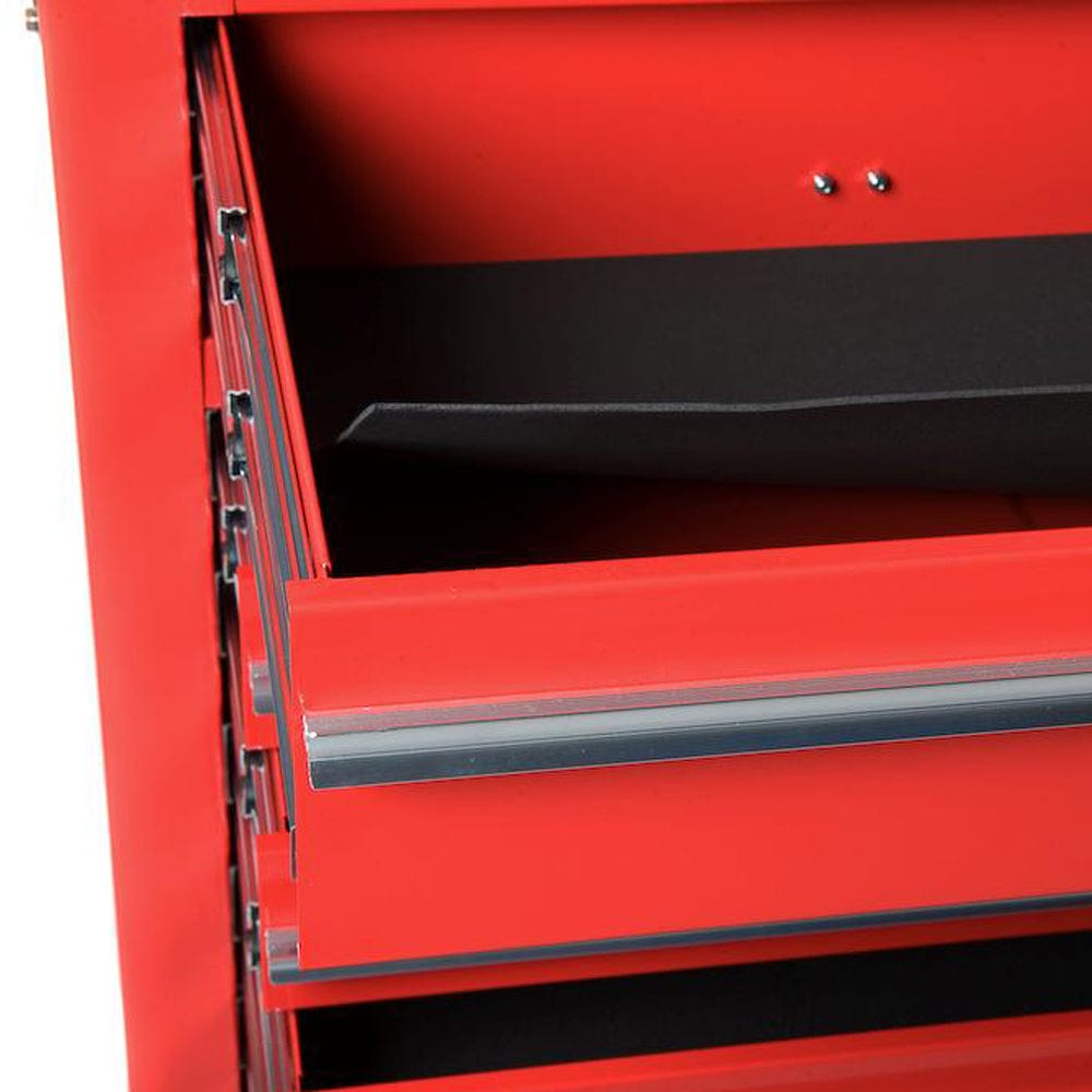 Maxim Pro Series 42” Workstation - 42” Roll cabinet +/- Stainless Steel Top MAXIM 42" Red 11 Drawer Roll Cabinet Storage Toolbox