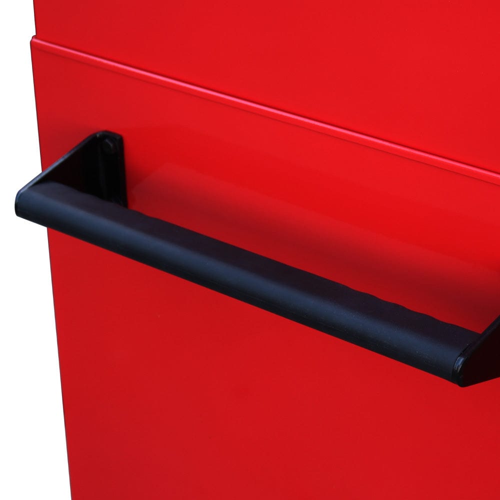 Maxim Pro Series 54” Workstation - 54” Roll cabinet, 54” Side Locker +/- Stainless Steel Top MAXIM 76” Red Workstation Toolbox with 15 Drawers