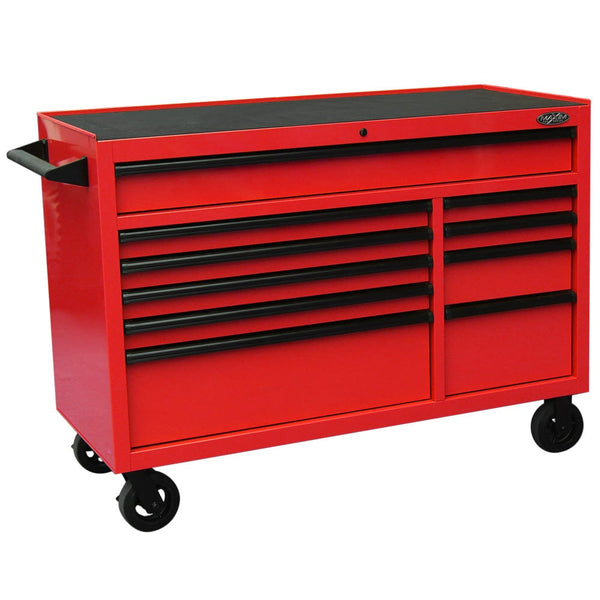 Maxim Pro Series 54” Workstation - 54” Roll cabinet +/- Stainless Steel Top MAXIM 54” Red 10 Drawers Roll Cabinet Toolbox