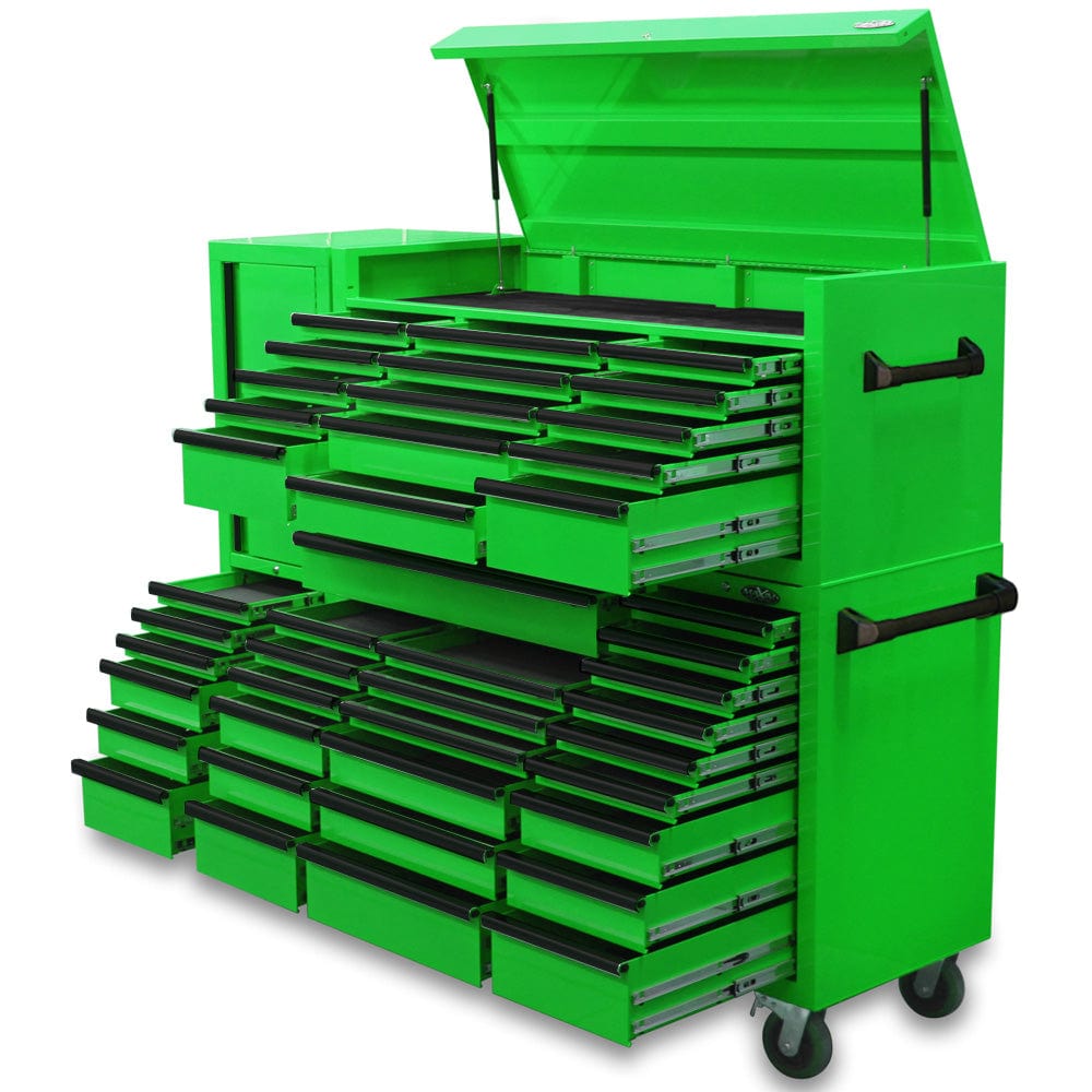Maxim Pro Series 60” Combo - 60” Roll cabinet, 60” Top chest, 20” Side locker MAXIM 80” Green 43 Drawer Top Chest & Roll Cabinet Toolbox