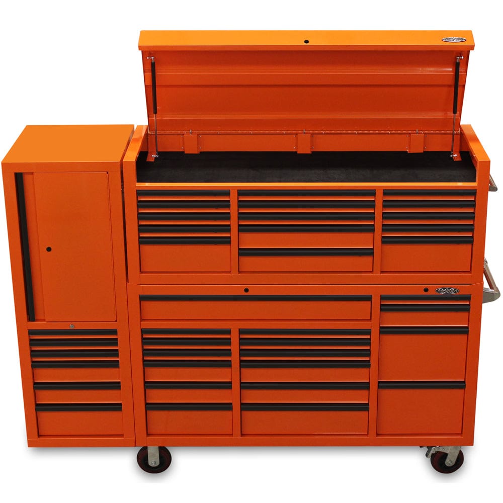 Maxim Pro Series 60” Combo - 60” Roll cabinet, 60” Top chest, 20” Side locker MAXIM 80” Orange 38 Drawer Top Chest & Roll Cabinet Toolbox