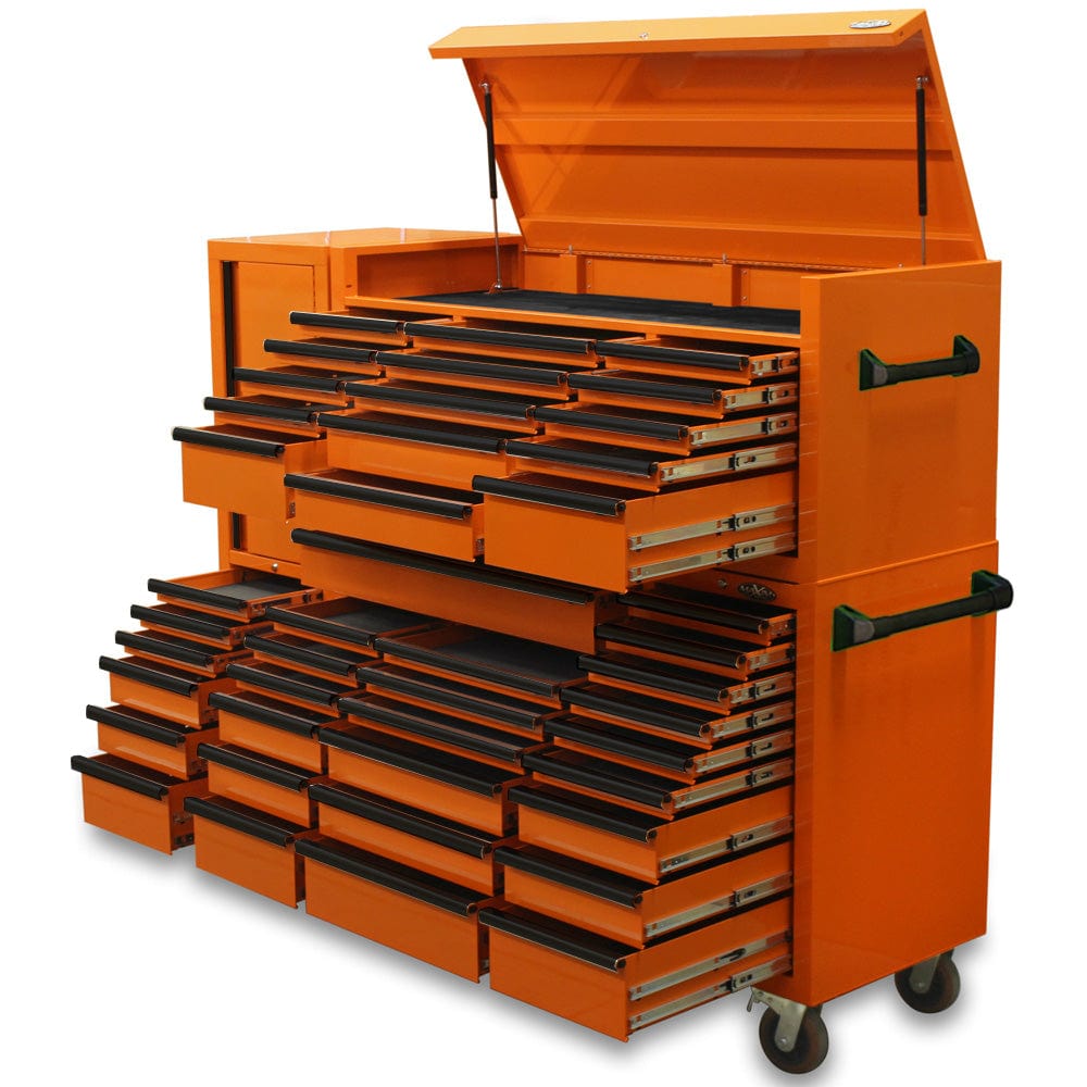Maxim Pro Series 60” Combo - 60” Roll cabinet, 60” Top chest, 20” Side locker MAXIM 80” Orange 43 Drawer Top Chest & Roll Cabinet Toolbox