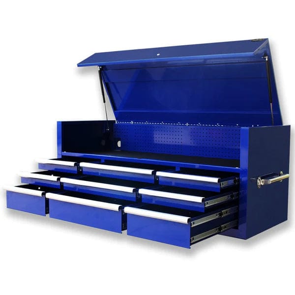 Maxim Pro Series 60” Combo - 60” Roll cabinet, 60” Top chest MAXIM 60” Blue 26 Drawer Top Hutch Chest Roll Cabinet Toolbox