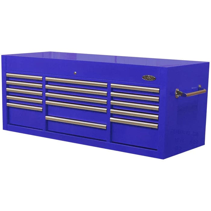 Maxim Pro Series 60” Combo - 60” Roll cabinet, 60” Top chest MAXIM 60” Blue 32 Drawer Top Chest & Roll Cabinet Toolbox