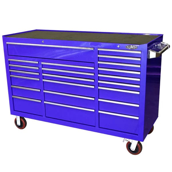 Maxim Pro Series 60” Combo - 60” Roll cabinet, 60” Top chest MAXIM 60” Blue 37 Drawer Top Chest & Roll Cabinet Toolbox